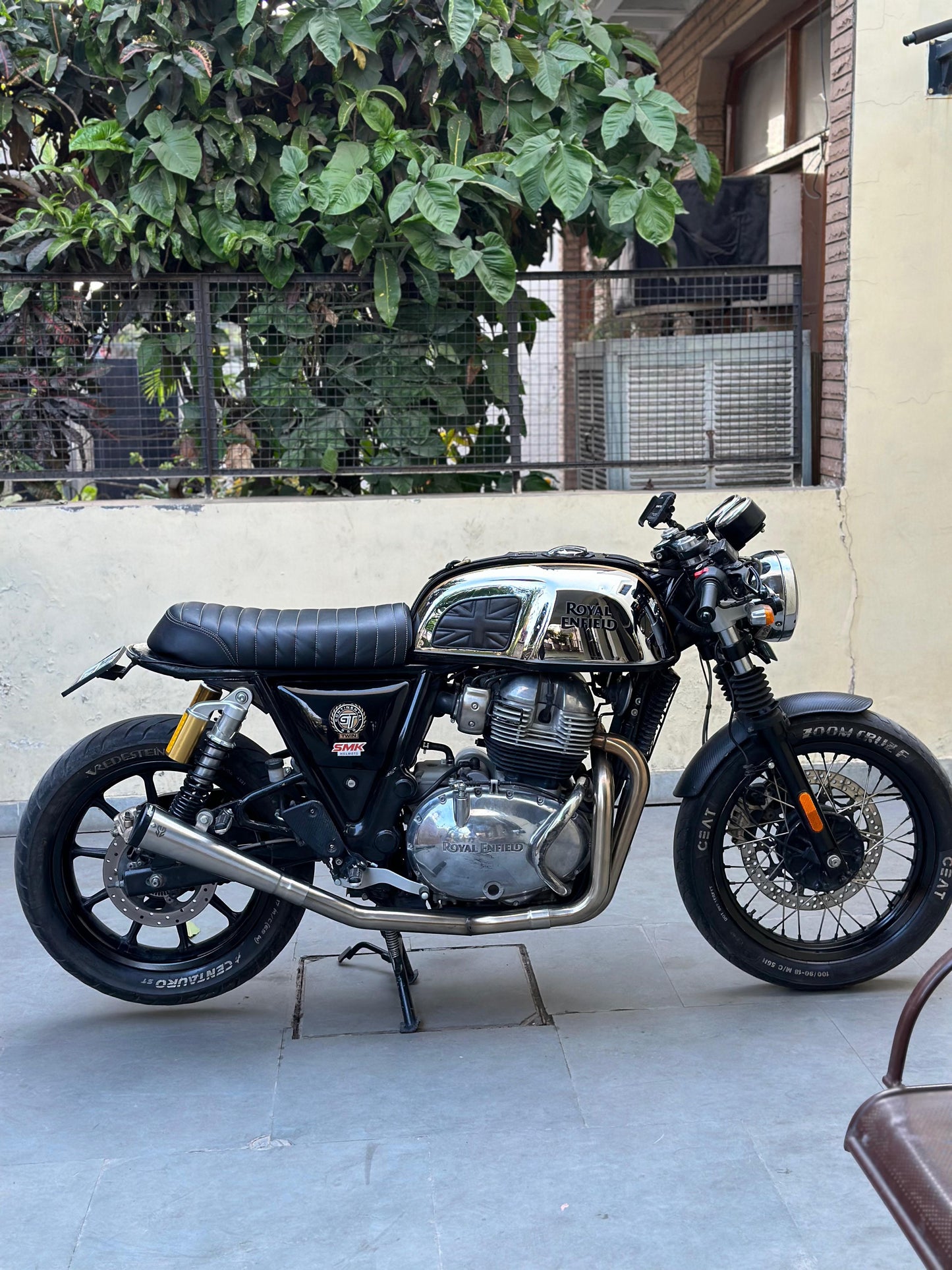 Royal Enfield- 2 x 1 Full System Exhaust with SLIM CAN - Interceptor 650 / Continental GT 650