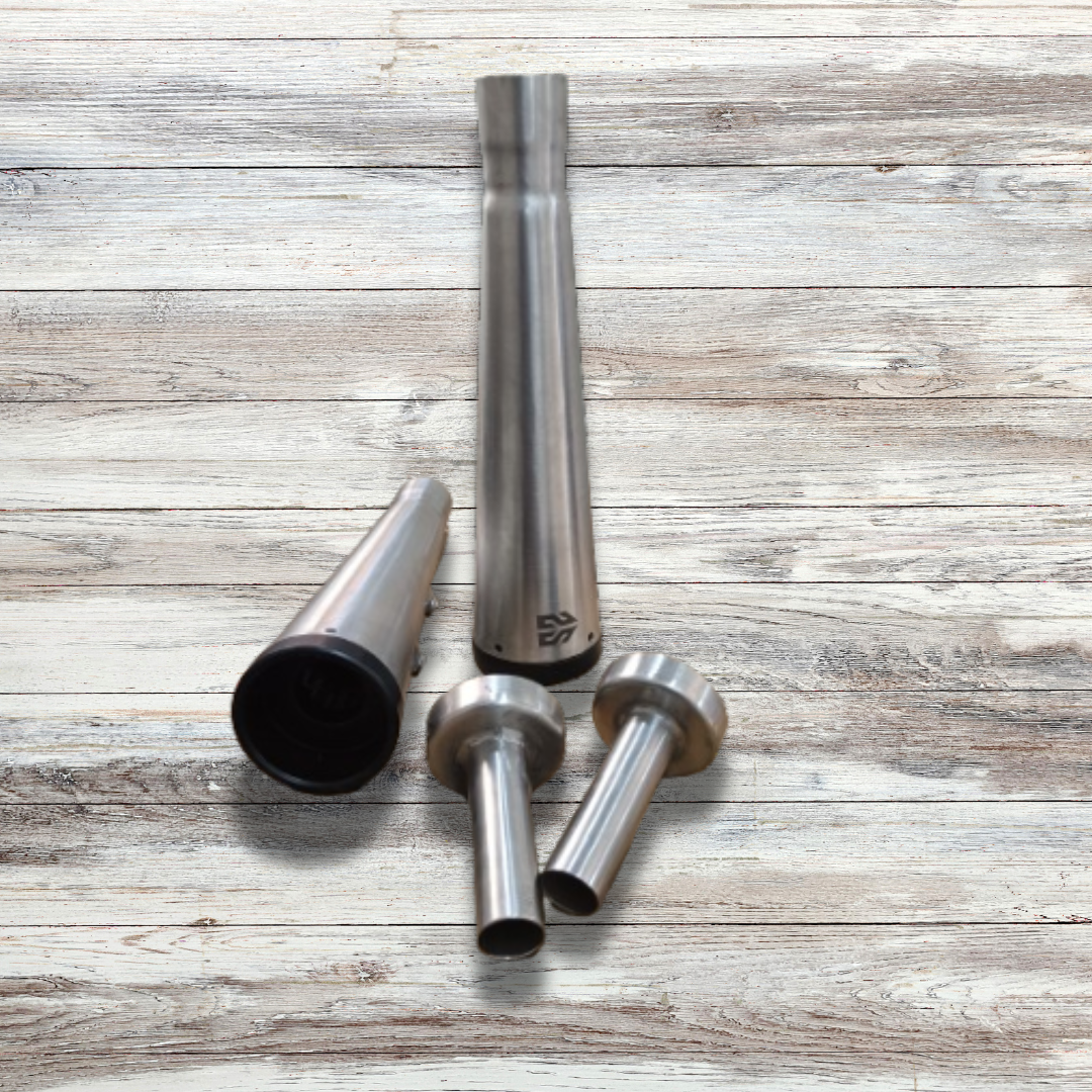 Adaptable Slip-On Silencer (Pair)- SLIM CANS-STEEL or BLACK FINISH For Royal Enfield Interceptor 650 / Continental GT 650