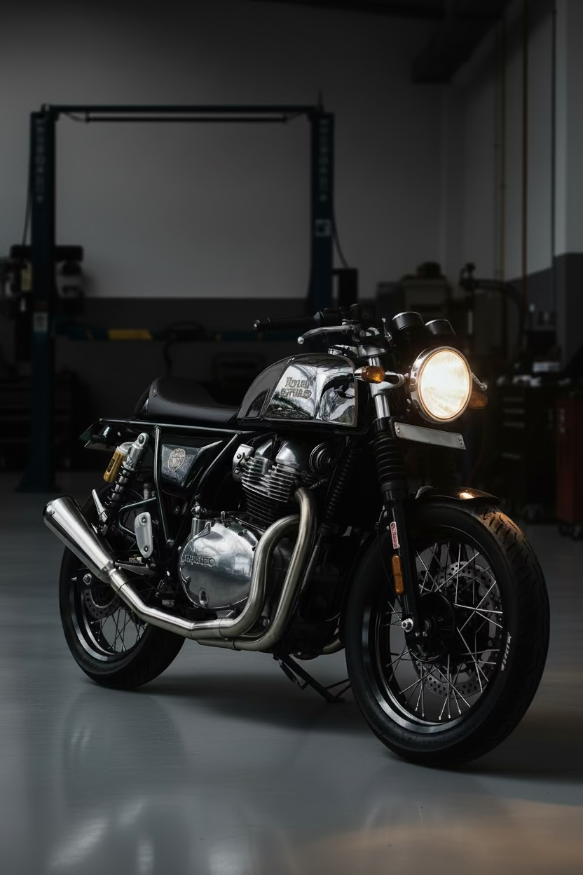 Royal Enfield- 2 x 1 Full System Exhaust with FAT CAN - Interceptor 650 / Continental GT 650