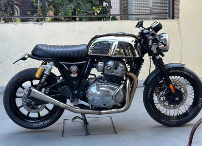 Royal Enfield 650 2 x 1 Full System Exhaust with SLIM CAN - Interceptor / Continental GT