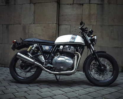 Royal Enfield 650 2 x 1 Full System Exhaust with FAT CAN - Interceptor / Continental GT