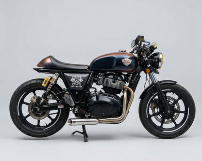 Royal Enfield- 2 x 1 Full System Exhaust with SLASH CUT SHORT CAN - Interceptor 650 / Continental GT 650