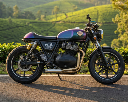 Royal Enfield- 2 x 1 Full System Exhaust with SLASH CUT SHORT CAN - Interceptor 650 / Continental GT 650