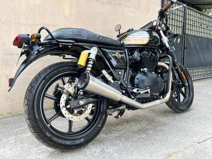Royal Enfield 650 2 x 2 Full System Exhaust with FAT CANS - Interceptor / Continental GT