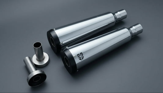 Adaptable Slip-On Silencer (Pair)- FAT CANS For Royal Enfield Interceptor 650 / Continental GT 650