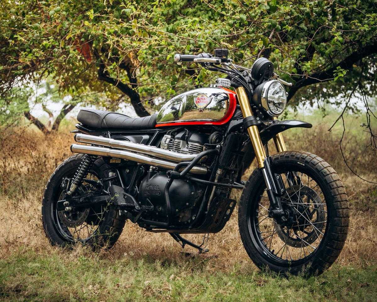 LIMITED EDITION Scrambler Style 2 x 2 Full System Exhaust- for Royal Enfield Interceptor 650 / Continental GT650