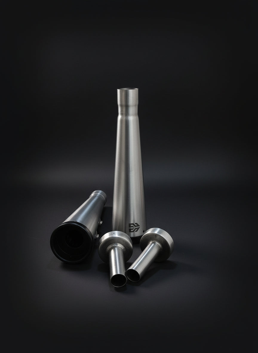 Adaptable Slip-On Silencer (Pair)- SLIM CANS-STEEL or BLACK FINISH For Royal Enfield Interceptor 650 / Continental GT 650