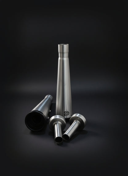 Adaptable Slip-On Silencer (Pair)- SLIM CANS-STEEL or BLACK FINISH For Royal Enfield Interceptor 650 / Continental GT 650