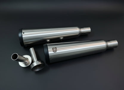 Adaptable Slip-On Silencer (Pair)- FAT CANS For Royal Enfield Interceptor 650 / Continental GT 650