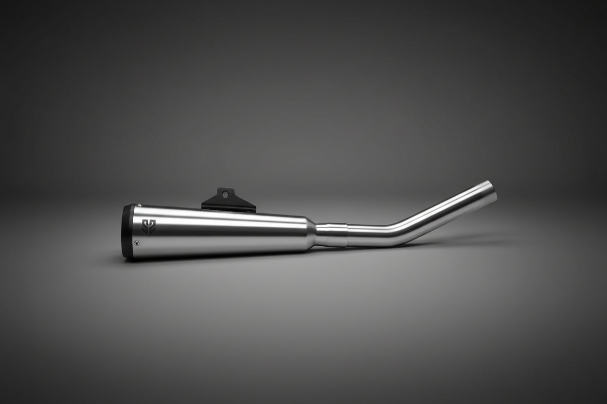 Royal Enfield Bear 650- Resonator Box Delete Pipe & Slip-On Exhaust Set