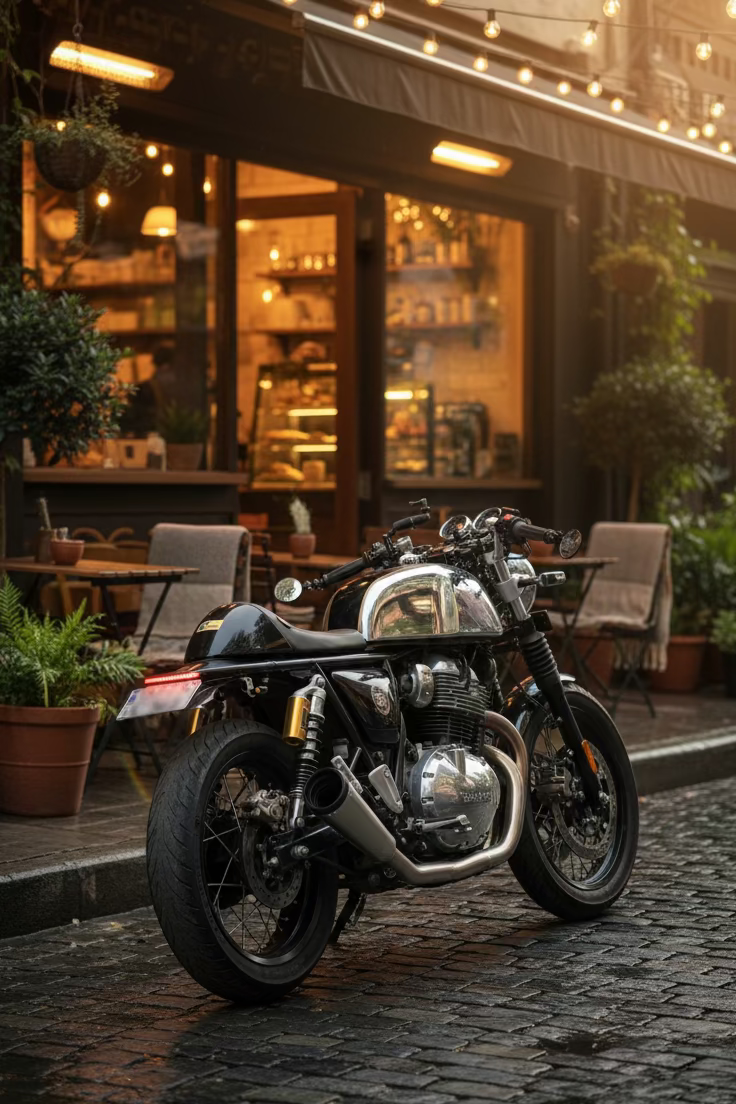 Royal Enfield- 2 x 1 Full System Exhaust with FAT CAN - Interceptor 650 / Continental GT 650