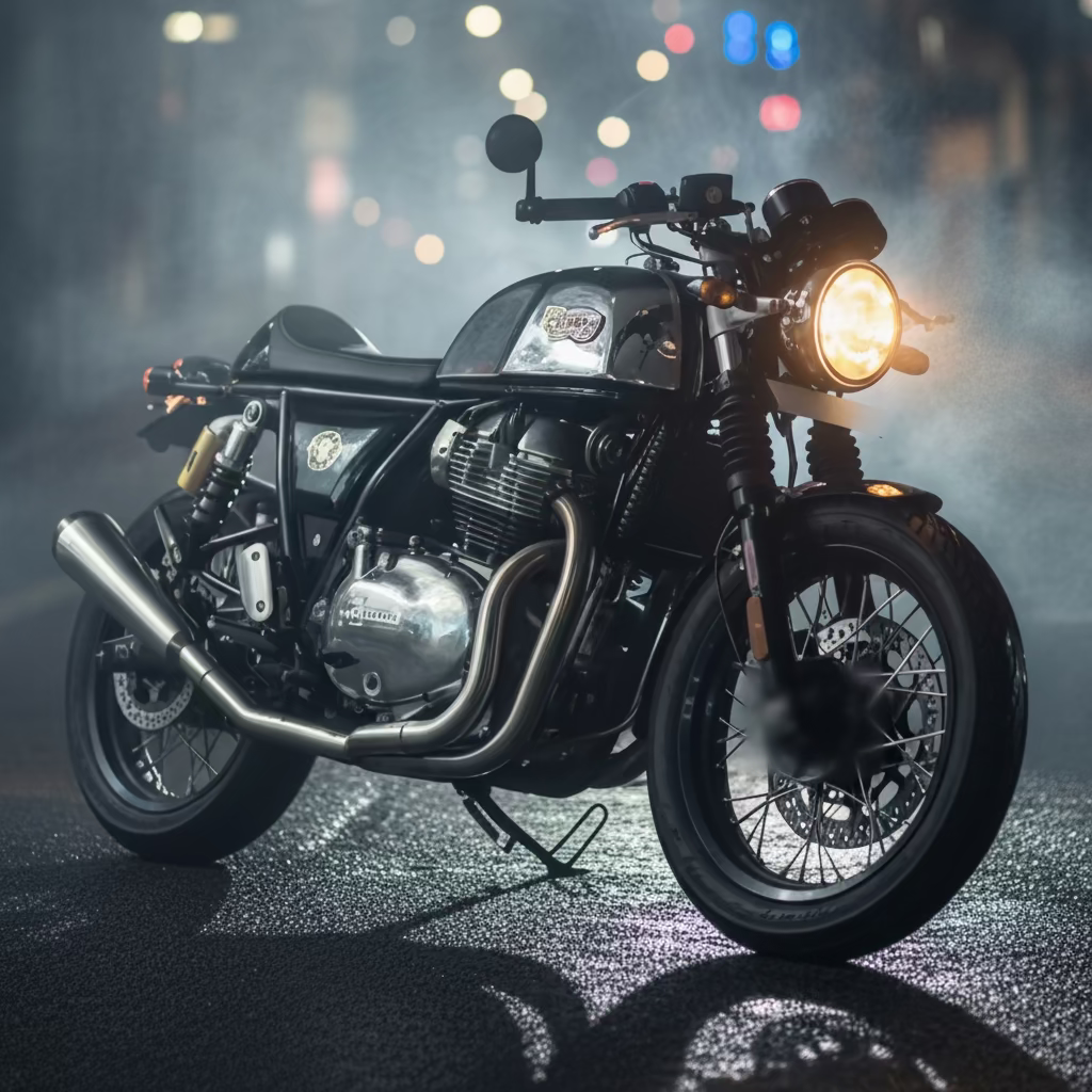 Royal Enfield- 2 x 1 Full System Exhaust with FAT CAN - Interceptor 650 / Continental GT 650