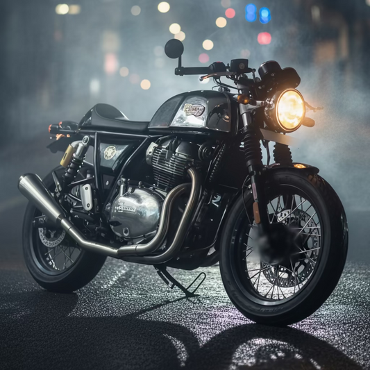 Royal Enfield- 2 x 1 Full System Exhaust with FAT CAN - Interceptor 650 / Continental GT 650