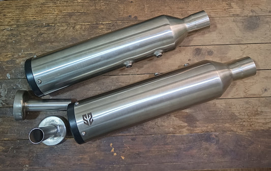 Adaptable Slip-On Silencer (Pair)- For Royal Enfield Super Meteor 650