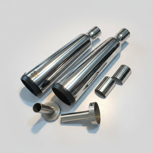 Adaptable Slip-On Silencer (Pair)- FAT CANS For Royal Enfield Interceptor 650 / Continental GT 650